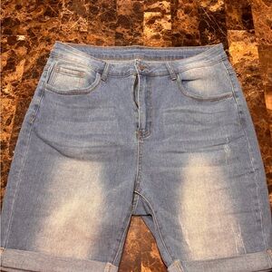 SHEIN Light Blue High Waist Women's Denim Shorts